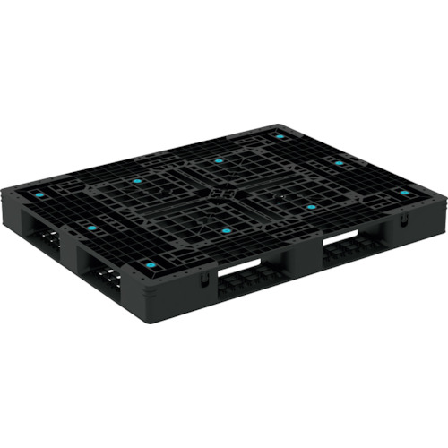 【別途送料あり】三甲（サンコー）　リサイクルプラスチックパレット　８１６６００　Ｄ４－１１５１４５　ブラック　【品番：81660000BKRCP】