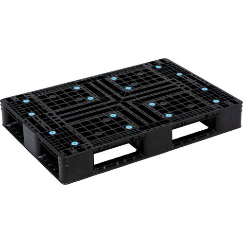 【別途送料あり】三甲（サンコー）　リサイクルプラスチックパレット　８０８５０１　Ｄ４－０７５１１０黒　【品番：SK-D4-075110-BK】