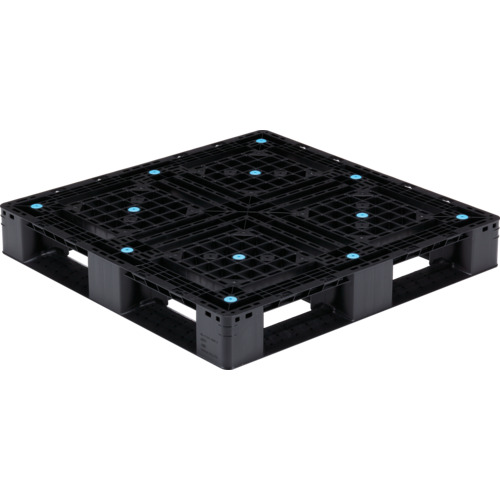 【別途貨物輸送あり】三甲（サンコー） リサイクルプラスチックパレット ８１２０４９ Ｄ４－１０１０－２黒 【品番：SK-D4-1010-2-BK】