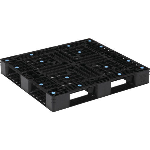 【別途貨物輸送あり】三甲（サンコー） リサイクルプラスチックパレット ８１２２５８ Ｄ４－１０１１－３黒 【品番：SK-D4-1011-3-BK】