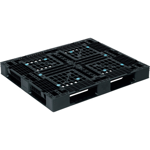 【別途貨物輸送あり】三甲（サンコー） リサイクルプラスチックパレット ８１２３０６ Ｄ４－１０１２－１２ 黒いこと 【品番：SK-D4-1012-12-BK】