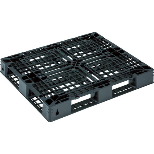 【別途貨物輸送あり】三甲（サンコー） リサイクルプラスチックパレット ８１２３０８ Ｄ４－１０１２－１３黒いこと 【品番：SK-D4-1012-13-BK】