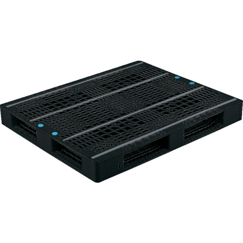 【別途貨物輸送あり】三甲（サンコー） リサイクルプラスチックパレット ８１２０８４ Ｄ４－１０１２－４黒 【品番：SK-D4-1012-4-BK】