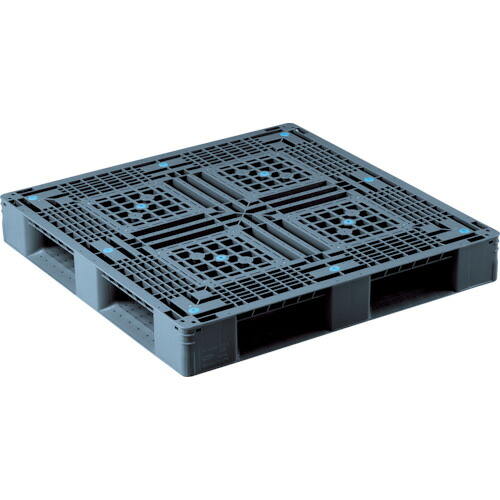 【別途貨物輸送あり】三甲（サンコー） リサイクルプラスチックパレット ８１２９００ Ｄ４ー１１１１－２Ｓ 黒いこと 【品番：SK-D4-1111-2S-BK】