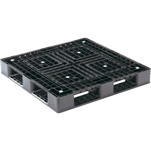 【別途貨物輸送あり】三甲（サンコー） リサイクルプラスチックパレット ８１２２０５ Ｄ４－１１１１－６Ｎ黒 【品番：SK-D4-1111-6N-BK】