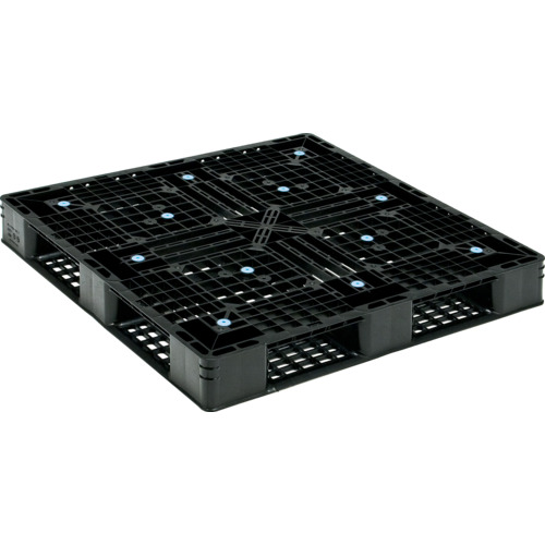 【別途貨物輸送あり】三甲（サンコー） リサイクルプラスチックパレット ８１２１３２ Ｄ４－１１１１－７黒 【品番：SK-D4-1111-7-BK】