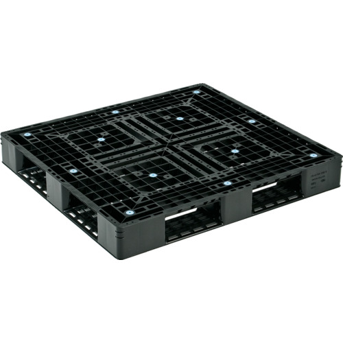 【別途貨物輸送あり】三甲（サンコー） リサイクルプラスチックパレット ８１５４０６ Ｄ４－１１１２－３黒 【品番：SK-D4-1112-3-BK】