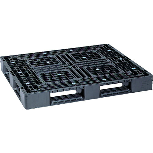 【別途貨物輸送あり】三甲（サンコー） リサイクルプラスチックパレット ８１４３０６ Ｄ４－１１１３－３黒 【品番：SK-D4-1113-3-BK】