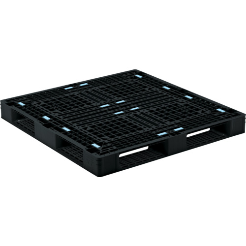 【別途貨物輸送あり】三甲（サンコー） リサイクルプラスチックパレット ８１３０５８ Ｄ４－１１２１１６－２黒 【品番：SK-D4-112116-2-BK】