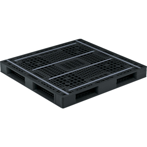【別途送料あり】三甲（サンコー）　リサイクルプラスチックパレット　８１３０５５　Ｄ４－１１２１１６黒　【品番：SK-D4-112116-BK】