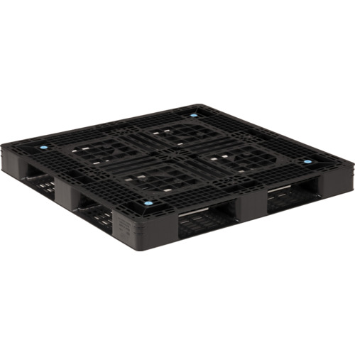 【別途貨物輸送あり】三甲（サンコー） リサイクルプラスチックパレット ８１２９０２ Ｄ４－１１４１１４黒 【品番：SK-D4-114114-BK】