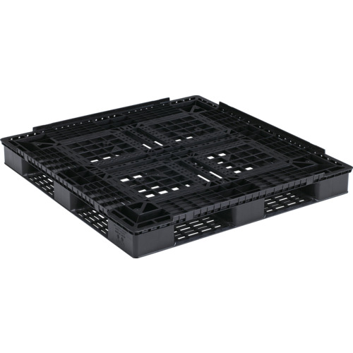 【別途貨物輸送あり】三甲（サンコー） リサイクルプラスチックパレット ８１２２５２ Ｄ４－１１４１１８黒 【品番：SK-D4-114118-BK】