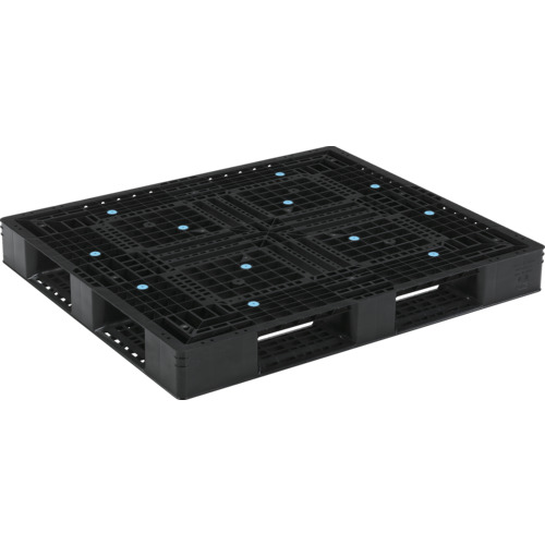 【別途貨物輸送あり】三甲（サンコー） リサイクルプラスチックパレット ８１６９０９ Ｄ４－１１５１３５黒 【品番：SK-D4-115135-BK】