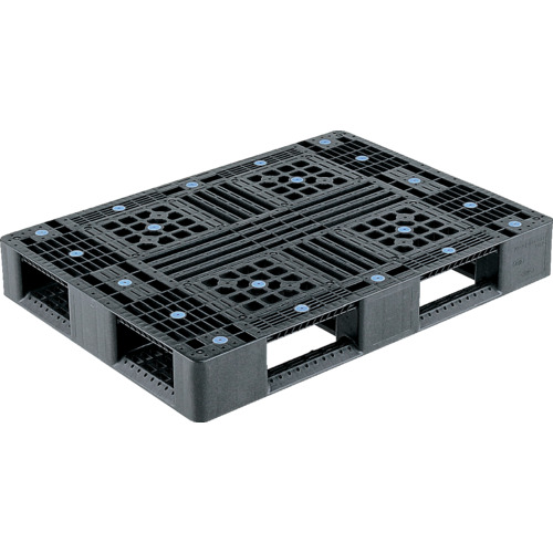 【別途貨物輸送あり】三甲（サンコー） リサイクルプラスチックパレット ８０８８０１ Ｄ４－８１１黒 【品番：SK-D4-811-BK】