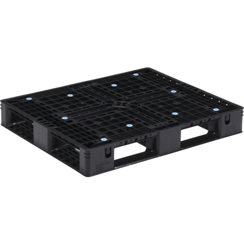 【別途貨物輸送あり】三甲（サンコー） リサイクルプラスチックパレット ８０８９０３ Ｄ４－９１１－３黒 【品番：SK-D4-911-3-BK】