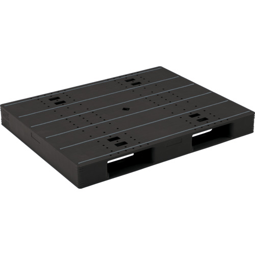 【別途送料あり】三甲（サンコー）　リサイクルプラスチックパレット　８４０００９　ＬＸー１１１４Ｄ２黒　【品番：SK-LX-1114D2-BK】