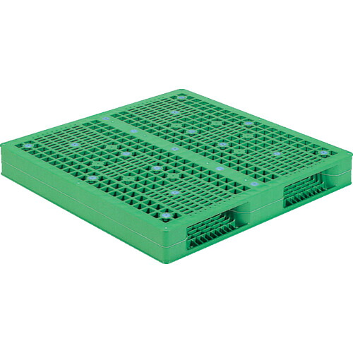 【別途送料あり】三甲（サンコー）　プラスチックパレット　８１２１５０　Ｒ２－１１１１　グリーン　【品番：SK-R2-1111-GR】
