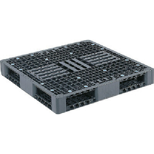 【別途貨物輸送あり】三甲（サンコー） リサイクルプラスチックパレット ８１２１８３ Ｒ４－１１１１－３ 黒いこと 【品番：SK-R4-1111-3-BK】
