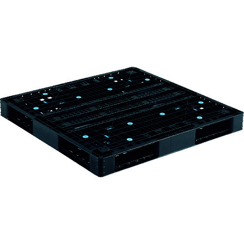 【別途貨物輸送あり】三甲（サンコー） リサイクルプラスチックパレット ８１２１４０ Ｒ４－１１１１－５黒いこと 【品番：SK-R4-1111-5-BK】
