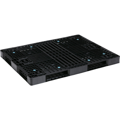 【別途貨物輸送あり】三甲（サンコー） リサイクルプラスチックパレット ８１６３５２ Ｒ４－１１１４－６黒 【品番：SK-R4-1114-6-BK】