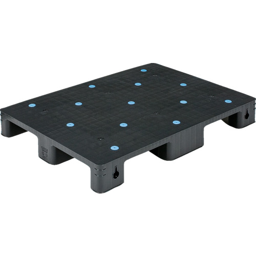 【別途貨物輸送あり】三甲（サンコー） リサイクルプラスチックパレット ８０７００４ Ｓ４－７１０ 黒いこと 【品番：SK-S4-710-BK】