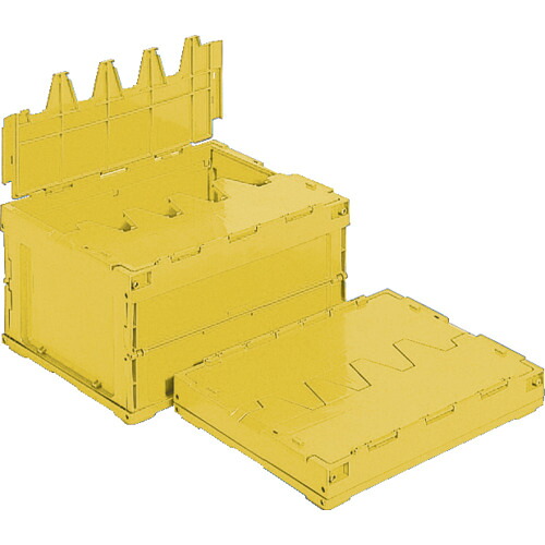 ★三甲（サンコー） フタ一体型折りたたみ入れもの ５５１１１０ サンクレットオリコン２５Ｂ ２５．３Ｌ 黄色 【品番：SKSO-25B-YE】