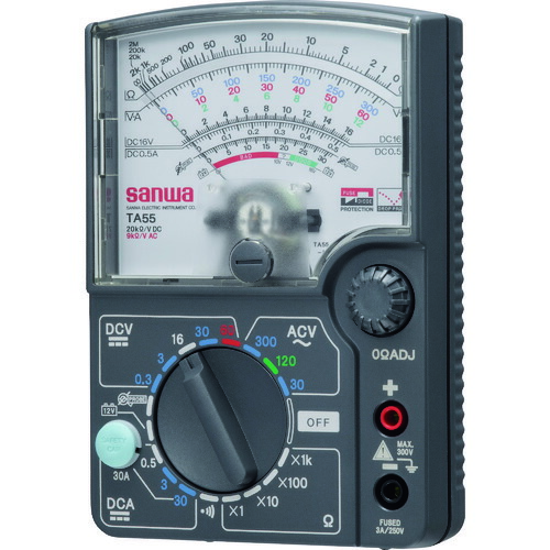 三和明かり表示計器（sanwa） アナログマルチテスタ 乗用車位置づける用 【品番：TA55】 計測工具-その他-DIY・工具