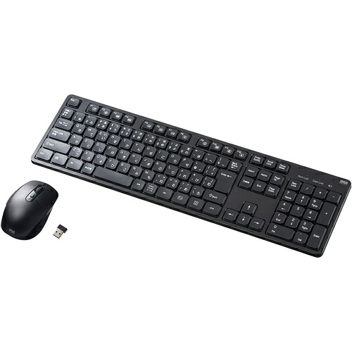 【別途貨物輸送あり】サンワサプライ（SANWA SUPPLY） 無線電話静音鍵盤二十日鼠仕掛ける 【品番：SKB-WL37SETBK】