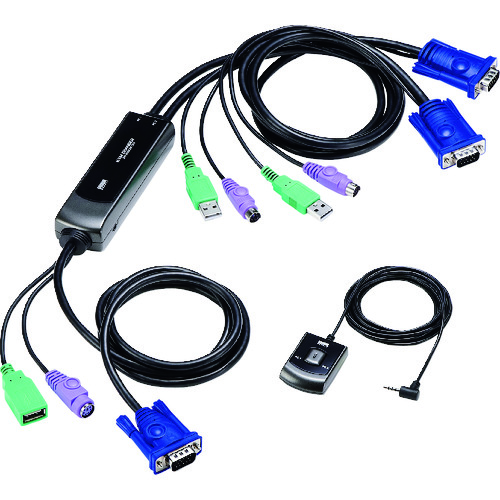 【別途貨物輸送あり】サンワサプライ（SANWA SUPPLY） 手元取り替えっこ付き添い人マイコン自動小銃うつり変わり器（２：１） 【品番：SW-KVM2WVXN】