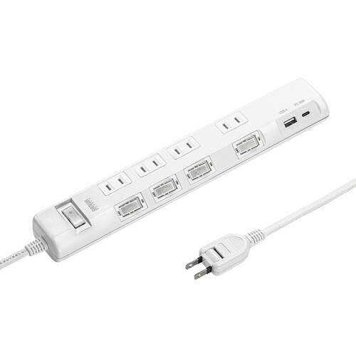 サンワサプライ（SANWA SUPPLY）　タップ　節電タップ　【品番：TAP-B107UC-3W】