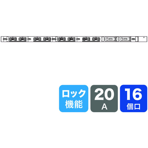 サンワサプライ（SANWA SUPPLY） １９inサーヴァー仕合わせ用差し込み ２００Ｖ（２０Ａ） 抜け押しとどめる鍵を掛ける役立つこと付き添い人 【品番：TAP-SV22016LK】