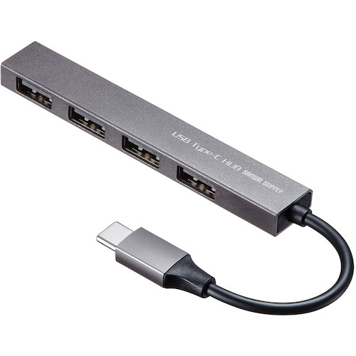 サンワサプライ（SANWA SUPPLY）　ＵＳＢ　Ｔｙｐｅ－Ｃ　ＵＳＢ２．０　４ポート　スリムハブ　【品番：USB-2TCH23SN】