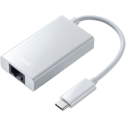 サンワサプライ（SANWA SUPPLY）　ＵＳＢ３．１　ＴｙｐｅＣ－ＬＡＮ変換アダプタ（ＵＳＢハブポート付・ホワイト）　【品番：USB-CVLAN4W】