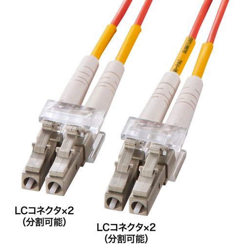 サンワサプライ(SANWA SUPPLY) メガネ型光ファイバケーブル(マルチ50μm、LC×2?LC×2、15m) 【品番:HKB-LCLC5-15N】