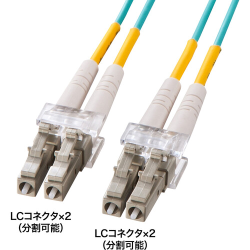 サンワサプライ（SANWA SUPPLY）　メガネ型光ファイバケーブル（マルチ５０μｍＯＭ３、ＬＣ×２?ＬＣ×２、１０ｍ）　【品番：HKB-OM3LCLC-10N】
