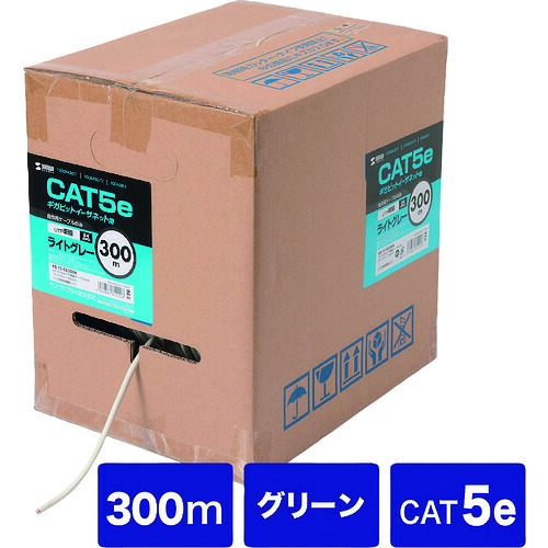 サンワサプライ（SANWA SUPPLY） カテゴリ５ｅＵＴＰ単線ケーブルのみ 【品番：KB-T5-CB300GN】