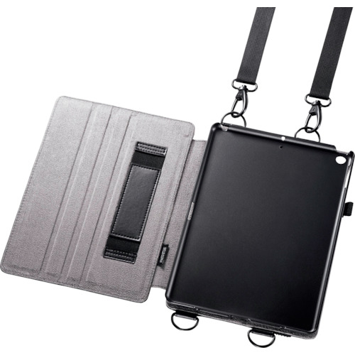 サンワサプライ（SANWA SUPPLY）　ｉＰａｄ　１０．２インチ　スタンド機能付きショルダーベルトケース　【品番：PDA-IPAD1612BK】