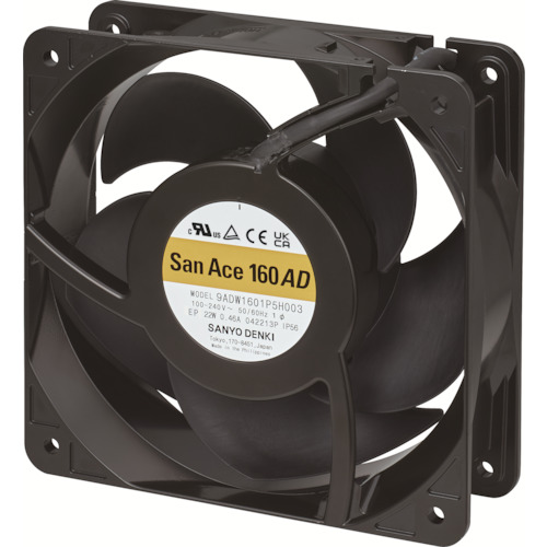 【別途送料あり】山洋電気　ＳａｎＡｃｅ　防水ＡＣＤＣファン（１６０×５１ｍｍ　ＡＣ１００～２４０Ｖ－リード線仕様）　【品番：9ADW1601P5H003】