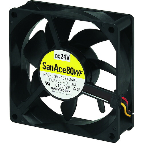 【別途送料あり】山洋電気　ＳａｎＡｃｅ　防油ファン（８０×２５ｍｍ　ＤＣ２４Ｖ－リード線仕様）　【品番：9WF0824S401】 6,881円