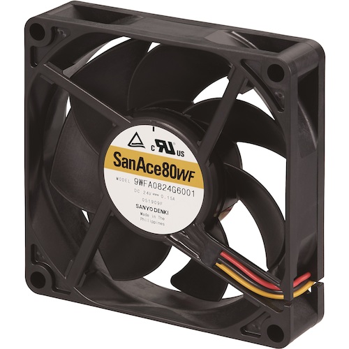 【別途送料あり】山洋電気　ＳａｎＡｃｅ　防油ファン（８０×２０ｍｍ　ＤＣ２４Ｖ－リード線仕様）　【品番：9WFA0824G6001】
