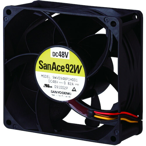 【別途送料あり】山洋電気　ＳａｎＡｃｅ　防水ファン（９２×３８ｍｍ　ＤＣ１２Ｖーリード線仕様）　【品番：9WV0948P1H001】