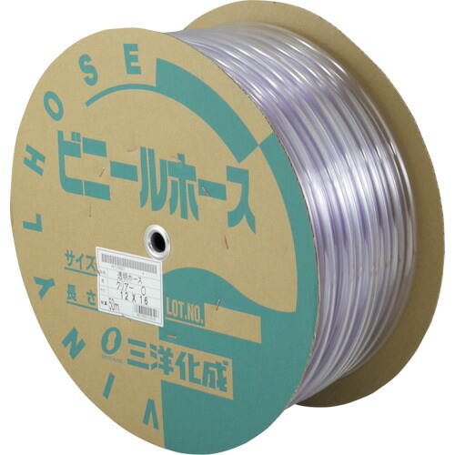 三洋化成　サンヨー　透明ホース１２×１６　５０ｍドラム巻　【5巻】　【品番：TM-1216D50T】