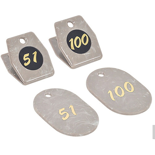 ササガワ（SASAGAWA）　マーブルクロークチケット５１～１００茶　【品番：32-10075】