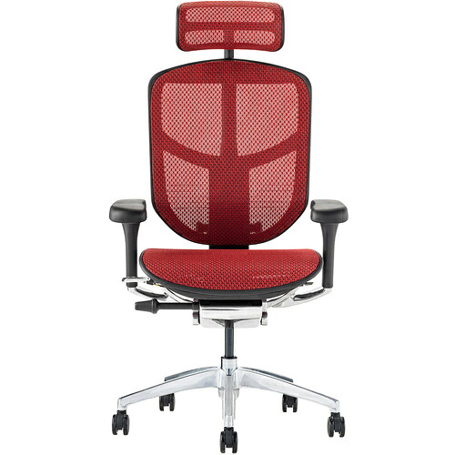 【別途送料あり】関家具　エルゴヒューマン　オフィスチェア　エンジョイ２　ハイタイプ　ブラックフレーム　張地　レッド　【品番：EJ2-HAM-BF-RD】