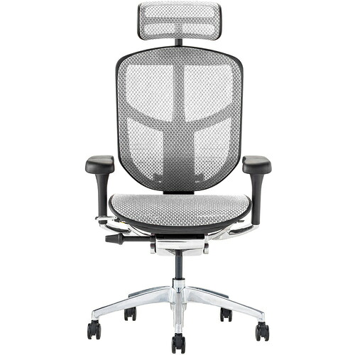 【別途送料あり】関家具　エルゴヒューマン　オフィスチェア　エンジョイ２　ハイタイプ　ブラックフレーム　張地　ホワイト　【品番：EJ2-HAM-BF-WH】