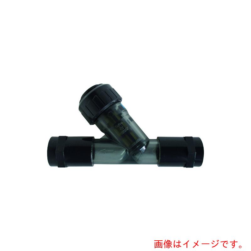 【別途貨物輸送あり】積水化学工業（SEKISUI） エスロン ストレーナ 本体材質ＰＶＣ 判子材質ＦＫＭ ねじ ４０Ａ 【品番：SS40TNV】