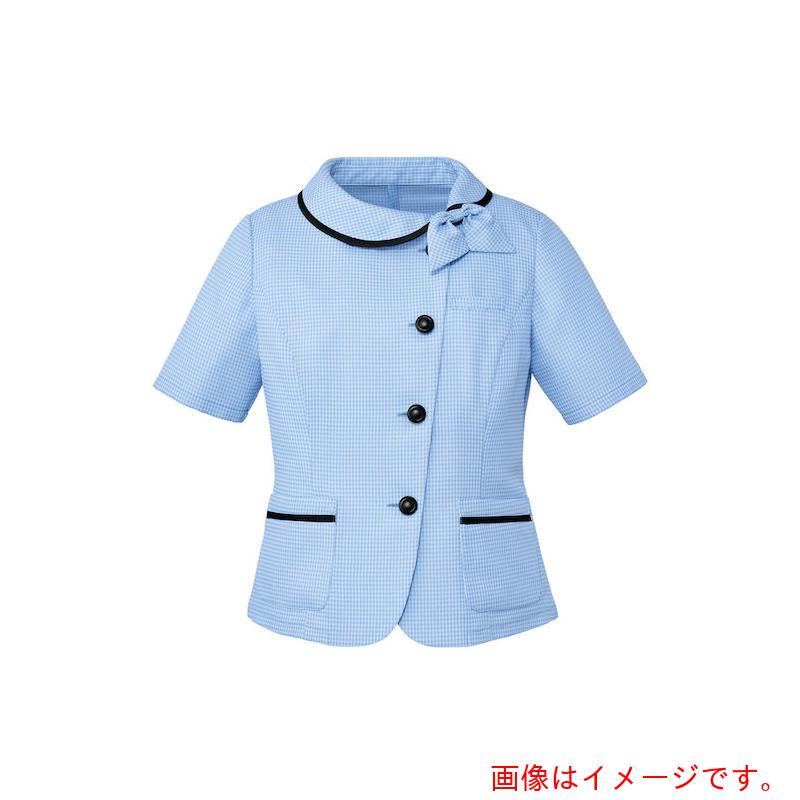★サーヴォ（SERVO）　ＧＲＯＷ　ミニスターチェック／ブリリアントサテンオーバーブラウスブルー系１９　【品番：GOBL-1903-K1-19】
