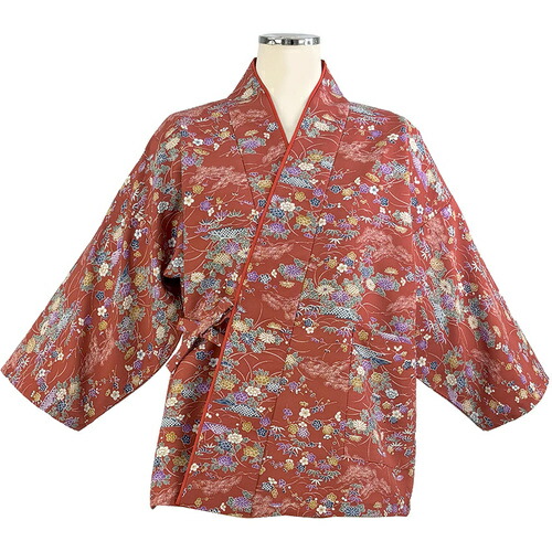 ★サーヴォ（SERVO） サンペックス 茶衣着（上） Ｌ （友禅調小紋） ミディアムレッド 【品番：OD204-L】