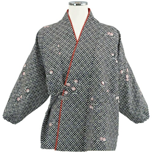 ★サーヴォ（SERVO） サンペックス 茶衣着（上） Ｌ （市松文様に菊花） ブラック 【品番：OD249-L】