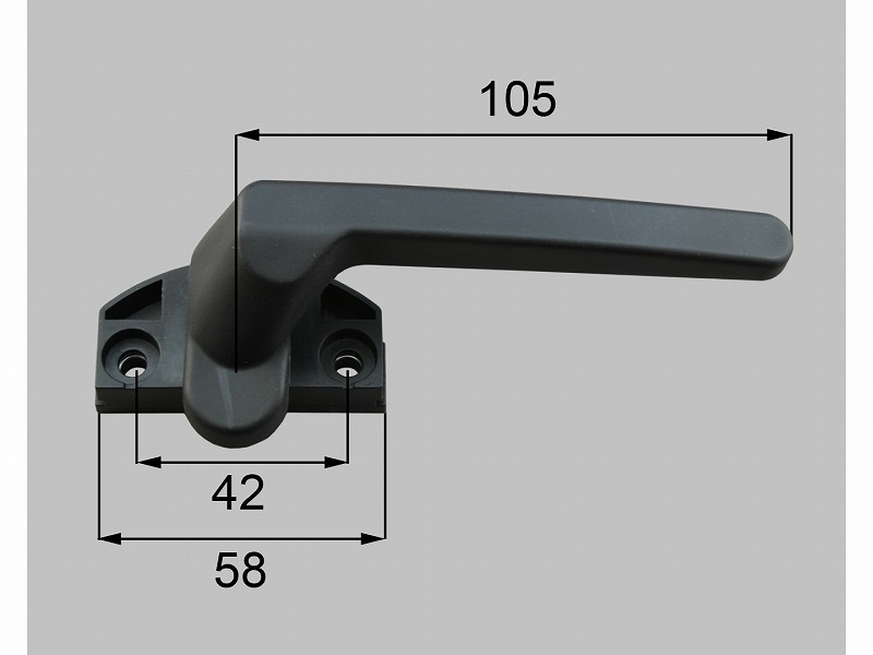 LIXIL（新日軽）　カムラッチハンドル（R）　ブラック系　【品番：S8KH1066R】
